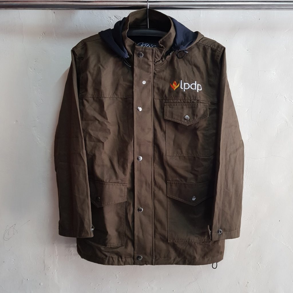 Jaket Cotton Twill, Seragam Jaket Hoodie LPDP