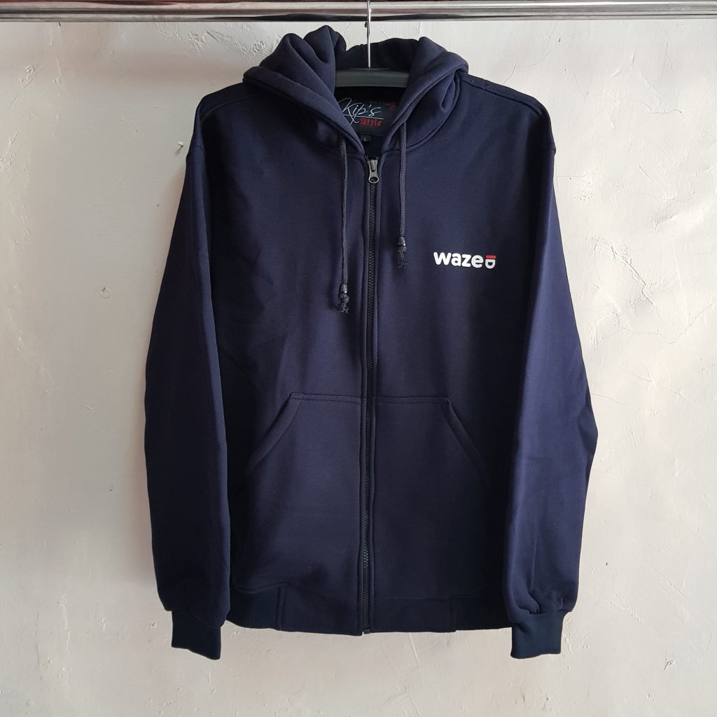 Jaket Hoodie Waze Indonesia, Jaket Fleece Cotton